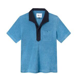 Tombolo Polo Blue Terrycloth Cabana Shirt - Size Medium